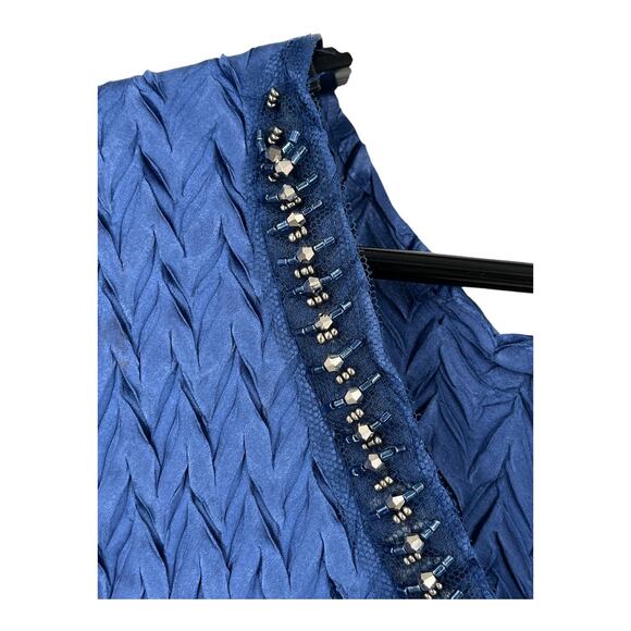 Komarov dress beaded v neck chiffon charmeuse midi size X-Large XL - Picture 3 of 5